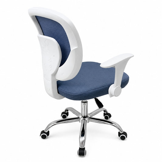 Vue latérale de la chaise ergonomique enfant ErgoNova gris pour bureau et étude