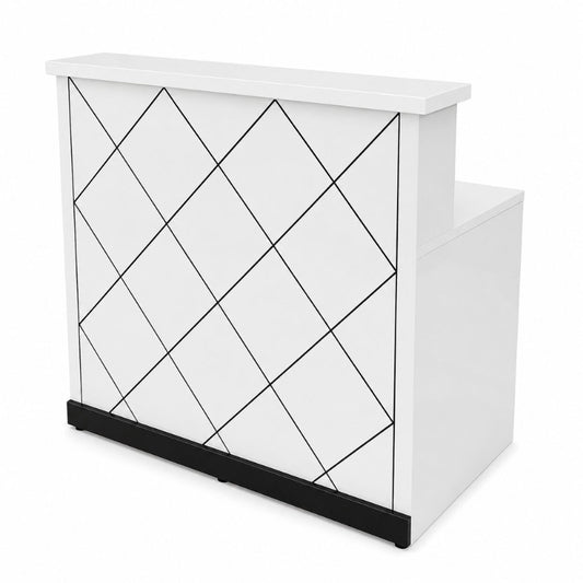Comptoir de Réception Compact Premium – Blanc Brillant