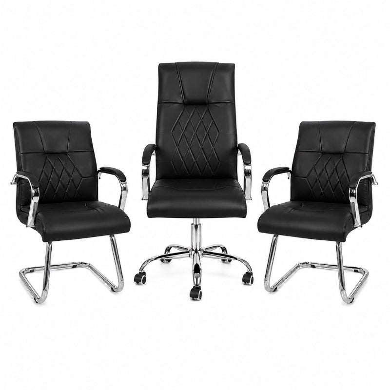 Pack chromé 3 chaises