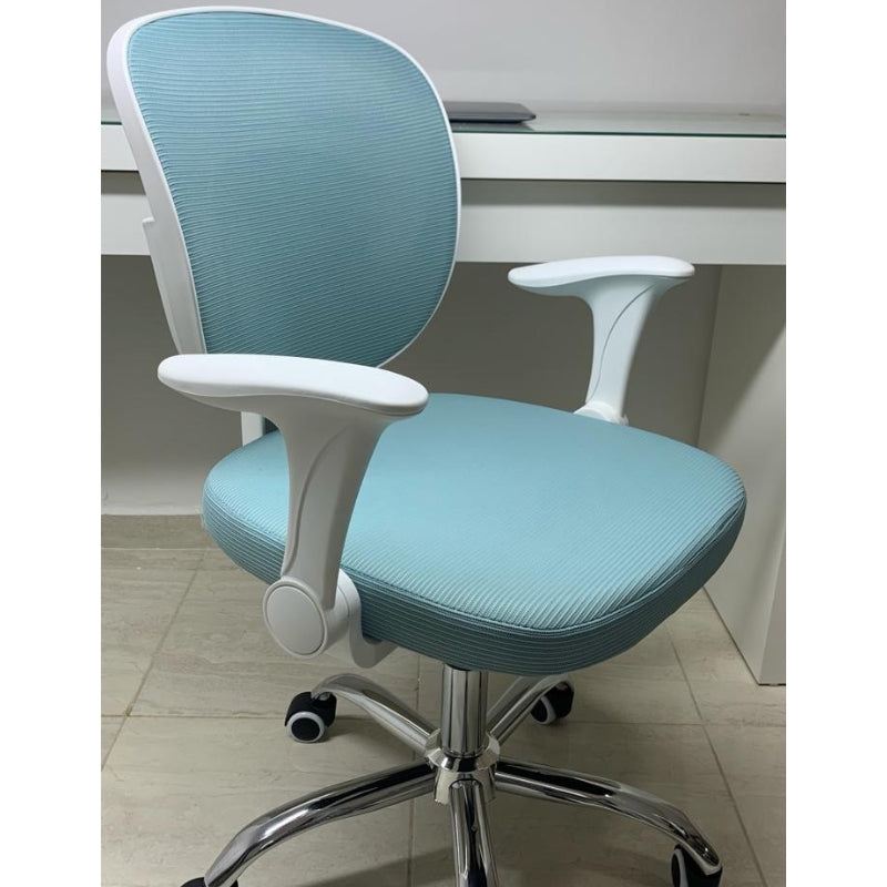 Assise confortable de la chaise ergonomique enfant ErgoNova bleue