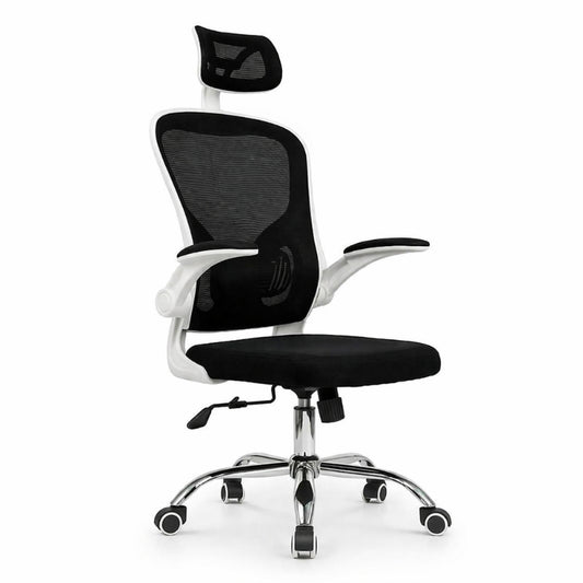 Chaise ergonomique de bureau ErgoRelax blanc avec support lombaire et appui tête